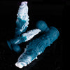 Blau-weiße Fantasy-Spikes Silikon Dragon Dildo