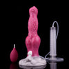 22 cm Platin Silikon Fantasy Dog Squirting Dildo